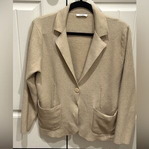Sioni Beige Sweater Blazer